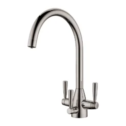 Clearwater Eclipse Triple Lever Mono Kitchen Mixer And Cold Filtered Water Tap - Brushed Nickel