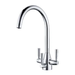 Clearwater Eclipse Triple Lever Mono Kitchen Mixer And Cold Filtered Water Tap - Polished Chrome -Vado Shop clearwater eclipse polished chrome filtered water kitchen tap cutout