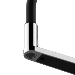 Clearwater Galex WRAS Approved Single Lever Mono Pull Out Kitchen Mixer And Cold Filtered Water Tap - Matt Black -Vado Shop clearwater galex filter pull out kitchen tap spout close up 2