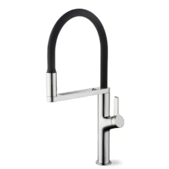 Clearwater Galex Motion WRAS Approved Touchless Single Lever Mono Pull Out Kitchen Mixer - Brushed Nickel -Vado Shop clearwater galex motion pull out kitchen tap chrome cutout