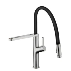 Clearwater Galex Motion WRAS Approved Touchless Single Lever Mono Pull Out Kitchen Mixer - Brushed Nickel -Vado Shop clearwater galex motion pull out kitchen tap chrome cutout detached