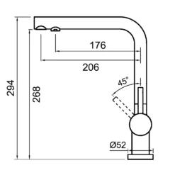 Clearwater Hydra Mono Kitchen Mixer And Cold Filtered Water Tap - Chrome/Nero -Vado Shop clearwater hydra mono mixer tech drawing