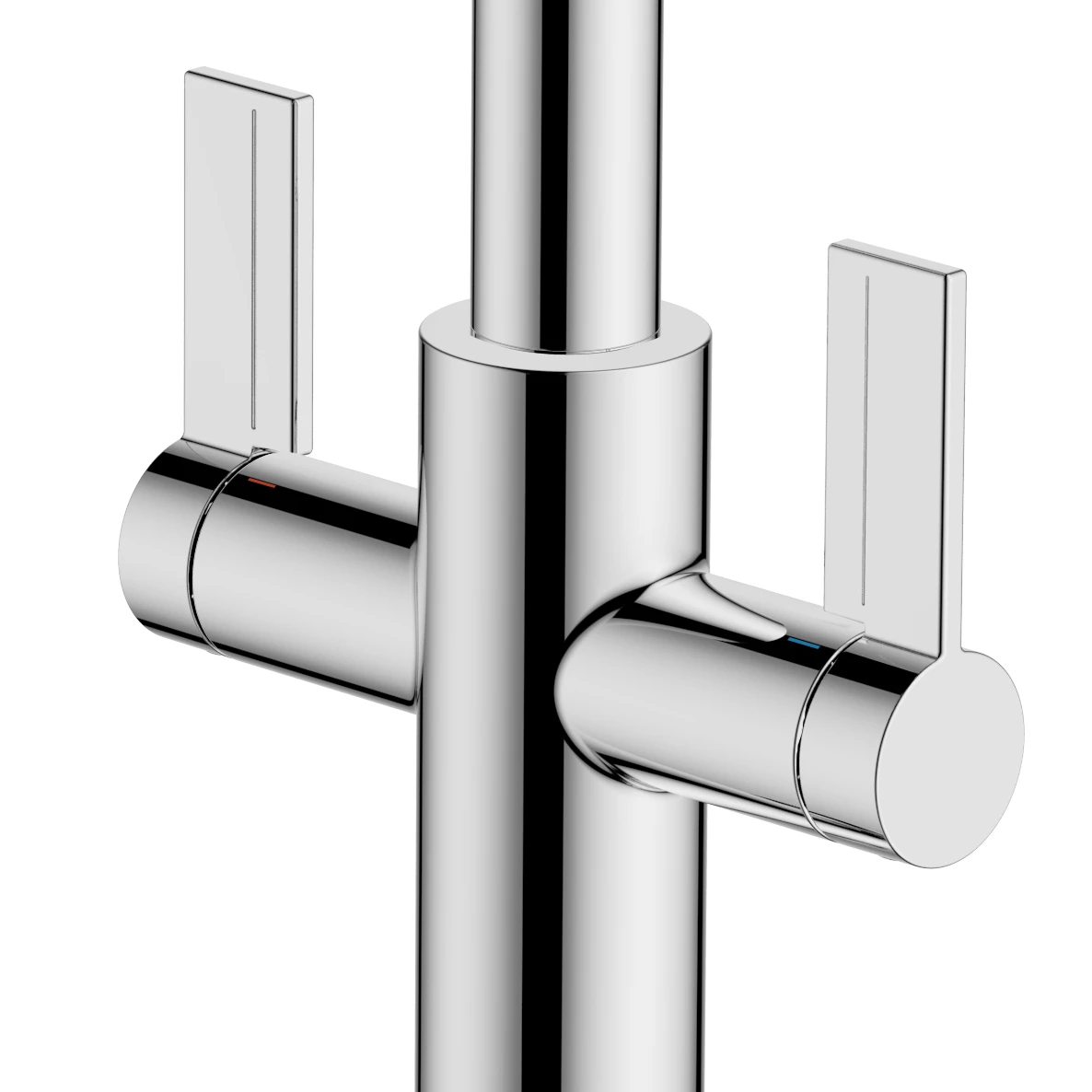 Clearwater Kira Twin Lever U Spout Mono Pull Out Kitchen Mixer - Brushed Nickel 4 Clearwater Kira Twin Lever U Spout Mono Pull Out Kitchen Mixer - Brushed Nickel - Image 4