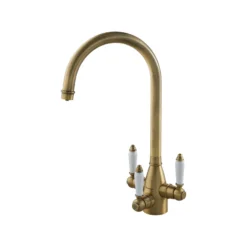 Clearwater Krypton Triple Lever Mono Kitchen Mixer And Cold Filtered Water Tap - Brushed Brass -Vado Shop clearwater krypton triple lever mono kitchen tap cutout brushed bronze
