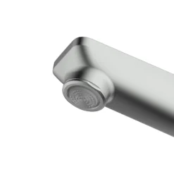 Clearwater Levant Single Lever Mono Pull Out Kitchen Mixer Tap - Brushed Brass -Vado Shop clearwater levant brushed nickel mono pull out kitchen mixer closeup 1