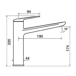 Clearwater Levant Single Lever Mono Kitchen Mixer Tap - Brushed Brass 33 Clearwater Levant Single Lever Mono Kitchen Mixer Tap - Brushed Brass -Vado Shop clearwater levant mono kitchen mixer tech drawing