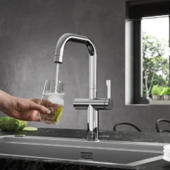 Clearwater Mariner WRAS Approved Single Lever Mono Kitchen Mixer And Cold Filtered Water Tap - Polished Chrome -Vado Shop clearwater mariner filtered water kitchen mixer chrome lifestyle