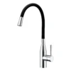 Clearwater Morpho Mono Kitchen Mixer With 'Flex & Stay' Spout - Polished Chrome & White Hose