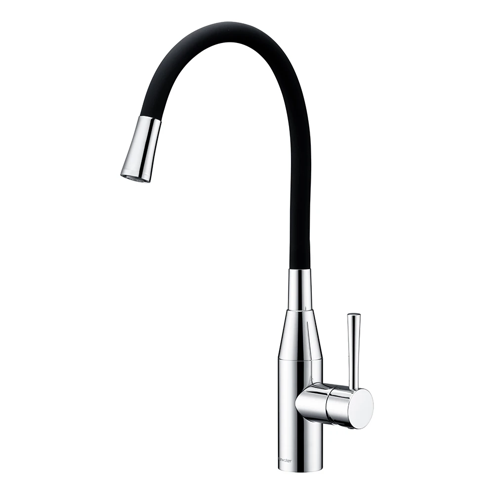 Clearwater Morpho Mono Kitchen Mixer With 'Flex & Stay' Spout - Polished Chrome & White Hose 1 Clearwater Morpho Mono Kitchen Mixer With 'Flex & Stay' Spout - Polished Chrome & White Hose