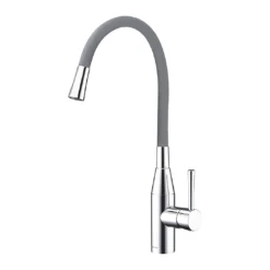 Clearwater Morpho Mono Kitchen Mixer With 'Flex & Stay' Spout - Polished Chrome & White Hose 8 Clearwater Morpho Mono Kitchen Mixer With 'Flex & Stay' Spout - Polished Chrome & White Hose -Vado Shop clearwater morpho polished chrome grey flexible spout kitchen tap cutout