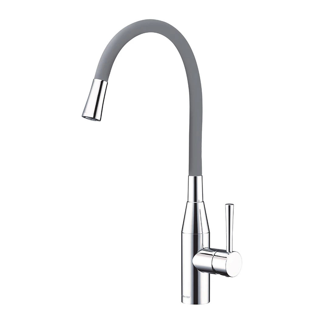 Clearwater Morpho Mono Kitchen Mixer With 'Flex & Stay' Spout - Polished Chrome & White Hose 3 Clearwater Morpho Mono Kitchen Mixer With 'Flex & Stay' Spout - Polished Chrome & White Hose - Image 3