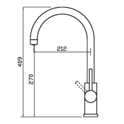 Clearwater Neso Mono Kitchen Mixer And Cold Filtered Water Tap -Vado Shop clearwater neso mono mixer tech drawing