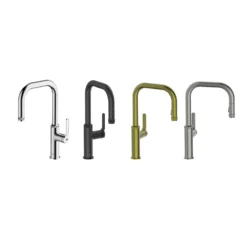 Clearwater Pioneer WRAS Approved Single Lever Industrial-Style Mono Pull Out Kitchen Mixer Tap - Brushed Nickel -Vado Shop clearwater pioneer pull out kitchen tap finishes