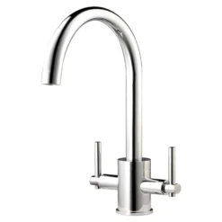 Clearwater Rococo WRAS Approved Twin Lever Mono Kitchen Mixer - Matt Black -Vado Shop clearwater rococo twin lever mono kitchen tap chrome