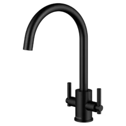 Clearwater Rococo WRAS Approved Twin Lever Mono Kitchen Mixer - Matt Black -Vado Shop clearwater rococo twin lever mono kitchen tap matt black