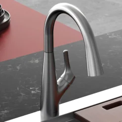 Clearwater Rosetta WRAS Approved Single Lever Mono Pull Out Kitchen Mixer And Cold Filtered Water Tap - Matt Black -Vado Shop clearwater rosetta filter pull out tap brushed nickel lifestyle