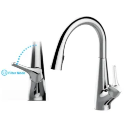 Clearwater Rosetta WRAS Approved Single Lever Mono Pull Out Kitchen Mixer And Cold Filtered Water Tap - Matt Black -Vado Shop clearwater rosetta filter pull out tap handle demonstration
