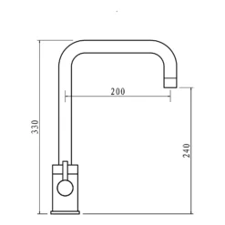 Clearwater Savita WRAS Approved Twin Lever Mono Kitchen Mixer With 'Twist & Spray' Spout - Brushed Nickel -Vado Shop clearwater savita mono kitchen mixer tech drawing