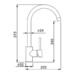 Clearwater Siren Chrome Single Lever Mono Kitchen Mixer With 'Twist & Spray' Spout 5 Clearwater Siren Chrome Single Lever Mono Kitchen Mixer With 'Twist & Spray' Spout -Vado Shop clearwater siren mono kitchen mixer tech drawing