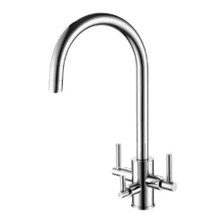 Clearwater Stella Triple Lever Mono Kitchen Mixer And Cold Filtered Water Tap - Matt Black -Vado Shop clearwater stella filtered water kitchen tap cutout