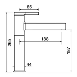 Clearwater Taku Single Lever Mono Kitchen Mixer Tap - Brushed Brass 29 Clearwater Taku Single Lever Mono Kitchen Mixer Tap - Brushed Brass -Vado Shop clearwater taku mono kitchen mixer tech drawing
