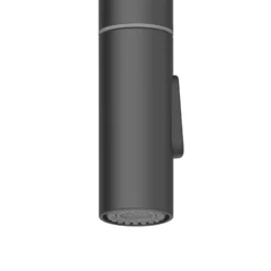 Clearwater Topaz Twin Lever Mono Pull Out Kitchen Mixer With Knurled Handles - Brushed Brass -Vado Shop clearwater topaz mono matt black pull out kitchen mixer closeup 1