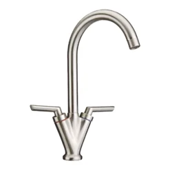 Clearwater Vitro Twin Lever Mono Sink Mixer With Swivel Spout - Polished Chrome
