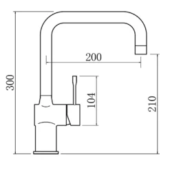 Clearwater Zodiac WRAS Approved Single Lever Mono Kitchen Mixer - Polished Chrome -Vado Shop clearwater zodiac single lever mono kitchen mixer tech drawing