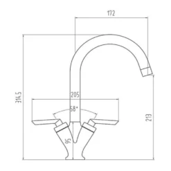Sagittarius Contract Twin Lever Monobloc Kitchen Mixer -Vado Shop co 156 c tech