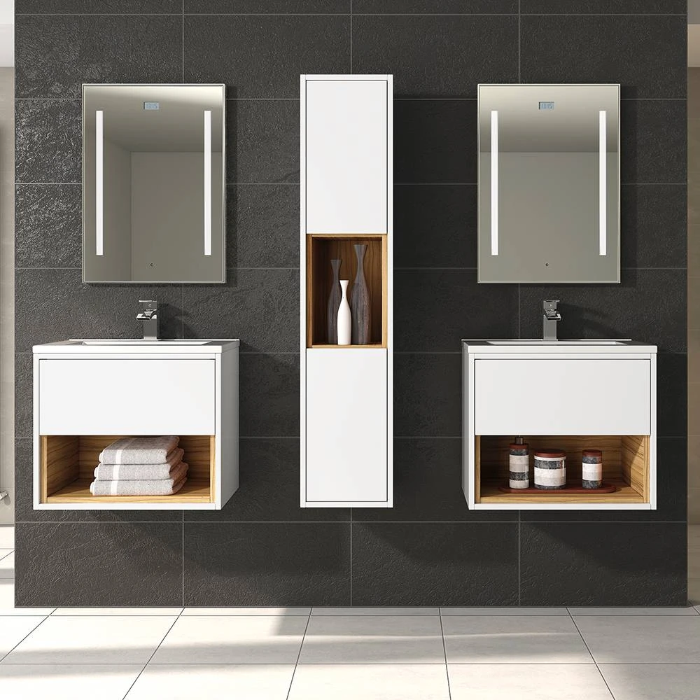 Hudson Reed Coast 600mm Wall Hung Vanity Unit And Basin - White Gloss 2 Hudson Reed Coast 600mm Wall Hung Vanity Unit And Basin - White Gloss - Image 2