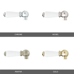 Perrin & Rowe Phoenician Mono Sink Mixer With Porcelain Lever Handles - Chrome -Vado Shop coloursample perrin rowe levers