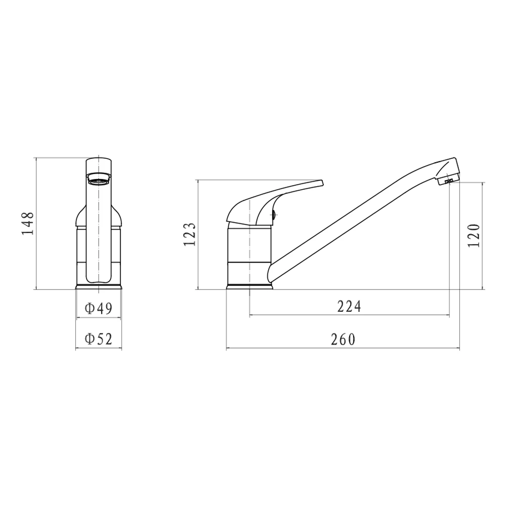Clearwater Creta Single Lever Mono Sink Mixer With Swivel Spout - Brushed Nickel 4 Clearwater Creta Single Lever Mono Sink Mixer With Swivel Spout - Brushed Nickel - Image 4