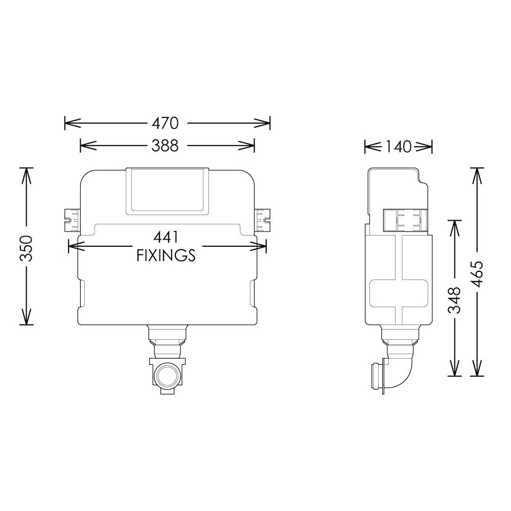 Crosswater Standard Height Dual Flush Concealed Cistern 2 Crosswater Standard Height Dual Flush Concealed Cistern - Image 2