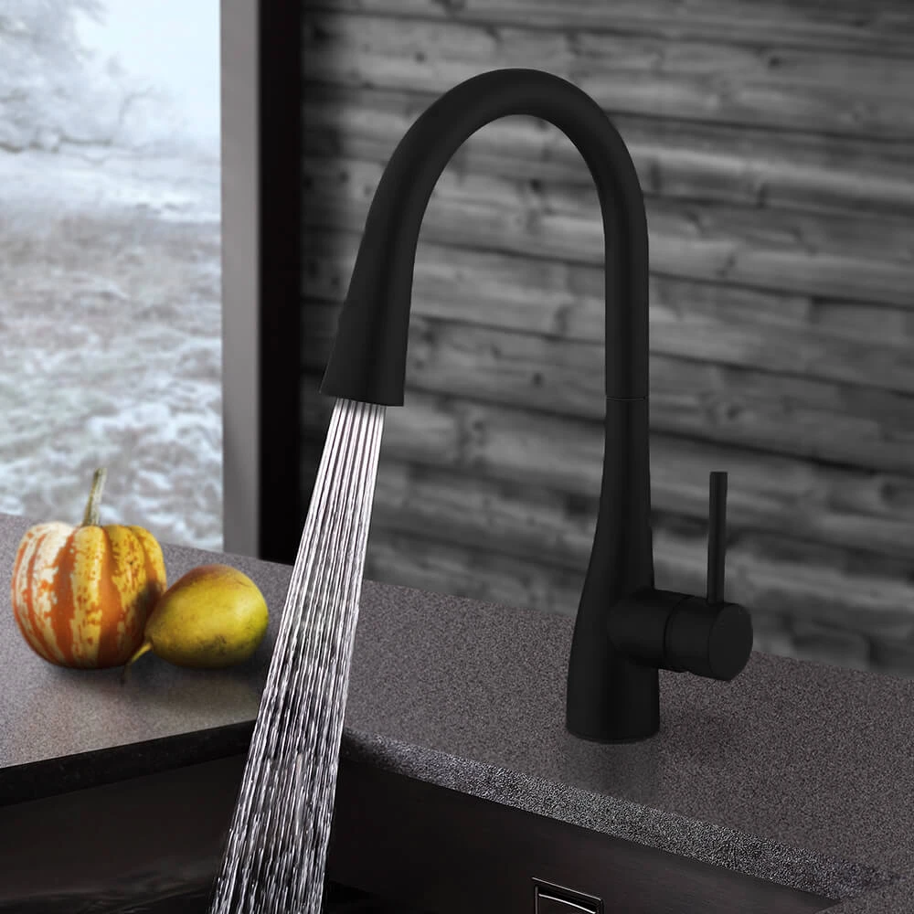 Crosswater Cucina Cook Mono Kitchen Mixer With Concealed Dual Function Pull Out Spray - Matt Black 1 Crosswater Cucina Cook Mono Kitchen Mixer With Concealed Dual Function Pull Out Spray - Matt Black