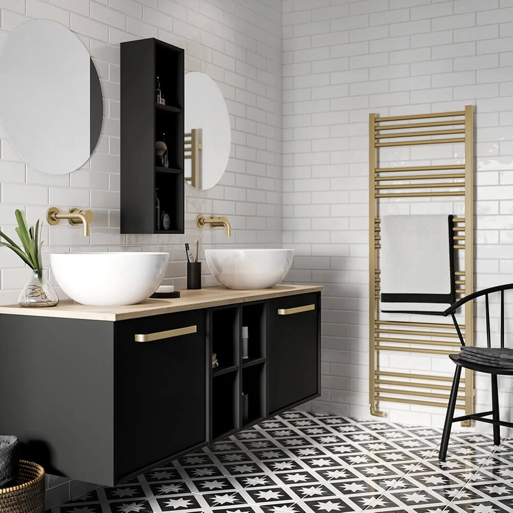 Crosswater MPRO Brushed Brass Heated Towel Rail - 1380 X 480mm 8 Crosswater MPRO Brushed Brass Heated Towel Rail - 1380 X 480mm - Image 8