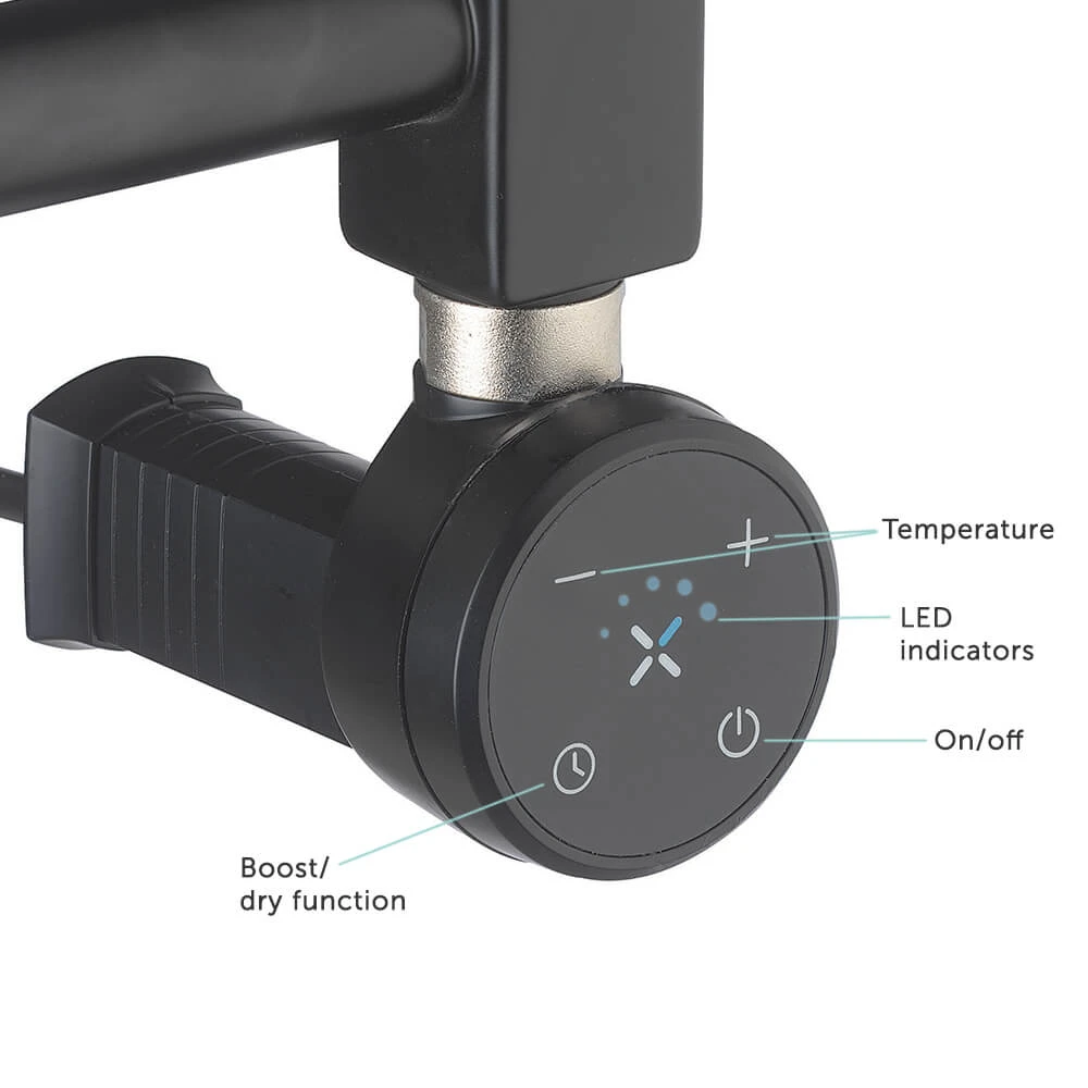 Crosswater MPRO Electric Matt Black Heated Towel Rail - 1380 X 480mm 4 Crosswater MPRO Electric Matt Black Heated Towel Rail - 1380 X 480mm - Image 4