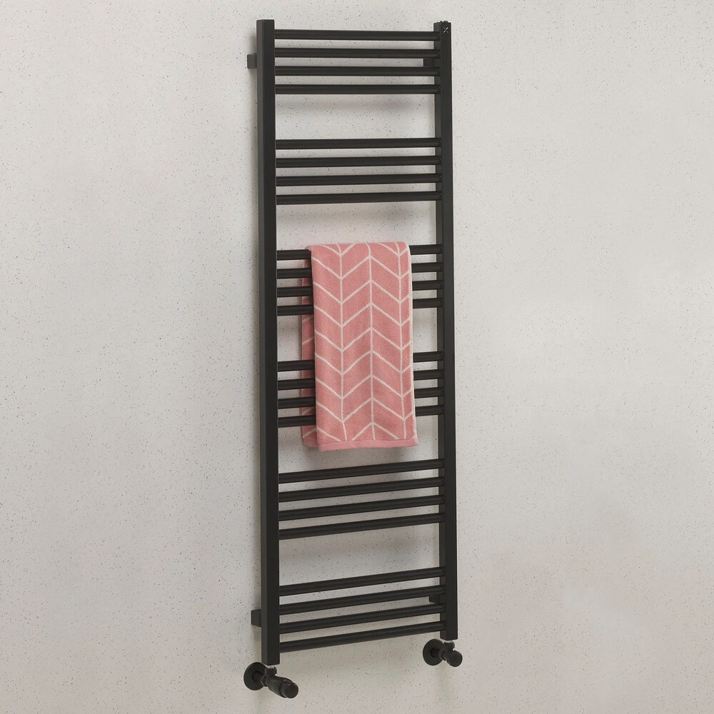 Crosswater MPRO Matt Black Heated Towel Rail - 1380 X 480mm 1 Crosswater MPRO Matt Black Heated Towel Rail - 1380 X 480mm