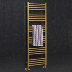 Crosswater MPRO Brushed Brass Heated Towel Rail - 1380 X 480mm