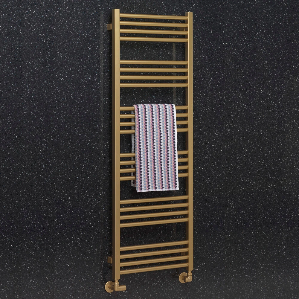 Crosswater MPRO Brushed Brass Heated Towel Rail - 1380 X 480mm 1 Crosswater MPRO Brushed Brass Heated Towel Rail - 1380 X 480mm