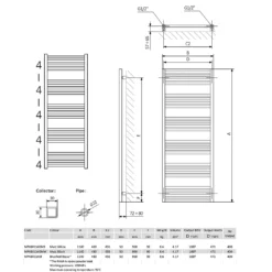 Crosswater MPRO Brushed Brass Heated Towel Rail - 1140 X 480mm -Vado Shop crosswater mpro towel warmers 1140mm tech 1