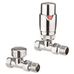 Crosswater Pier Thermostatic Straight Radiator Valves
