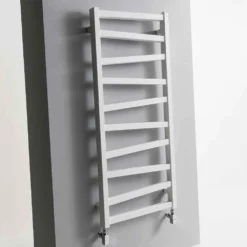 Crosswater Wedge Soft White Matte Designer Towel Radiator - 1096mm X 500mm | 1385 BTU -Vado Shop crosswater wedge soft white heated towel rail