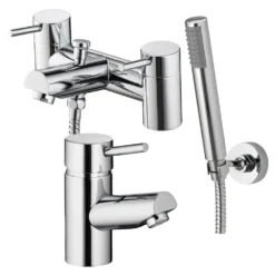 Vellamo Curvo Basin Mixer & Bath Shower Mixer Pack