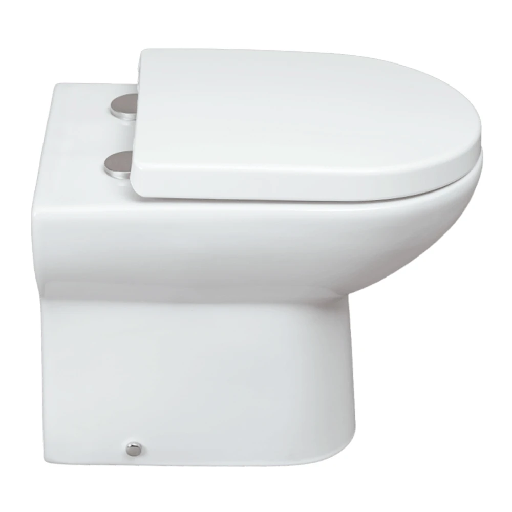Vellamo Modern D-Shaped Back To Wall Toilet With Soft Close Seat 4 Vellamo Modern D-Shaped Back To Wall Toilet With Soft Close Seat - Image 4
