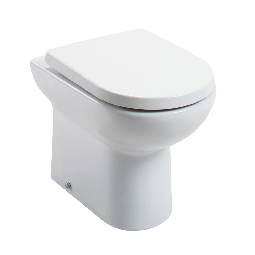Vellamo Modern D-Shaped Back To Wall Toilet With Soft Close Seat 1 Vellamo Modern D-Shaped Back To Wall Toilet With Soft Close Seat