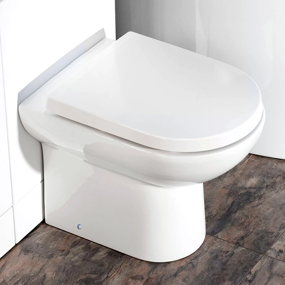 Vellamo Modern D-Shaped Back To Wall Toilet With Soft Close Seat 3 Vellamo Modern D-Shaped Back To Wall Toilet With Soft Close Seat - Image 3