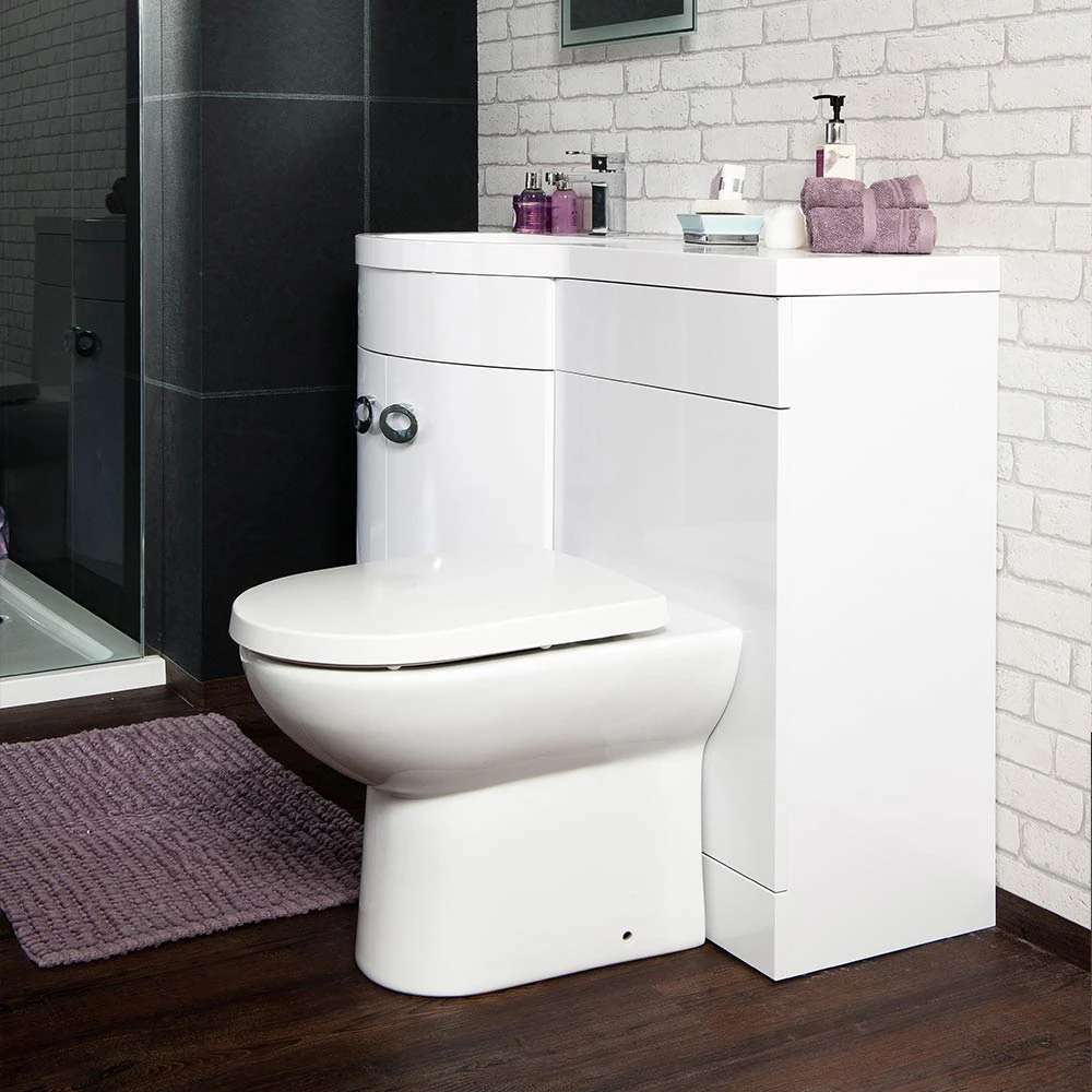 Vellamo Modern D-Shaped Back To Wall Toilet With Soft Close Seat 6 Vellamo Modern D-Shaped Back To Wall Toilet With Soft Close Seat - Image 6