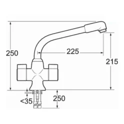 Deva Sauris Mono Sink Mixer - Beige -Vado Shop deva sms172 tech