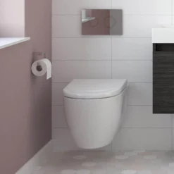 Dominica Wall Hung Toilet & Soft Close Seat -Vado Shop dominica wall hung toilet and seat lifestyle v2