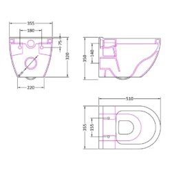 Dominica Wall Hung Toilet & Soft Close Seat -Vado Shop dominica wall toilet w soft close seat 510mm tech
